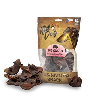 Levně KIDDOG 100% Natural Snack, vepřový rypáček 7-8cm/200g