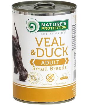 Levně Nature’s Protection Dog konzerva Adult Small Breeds Telecí&kachna 200g