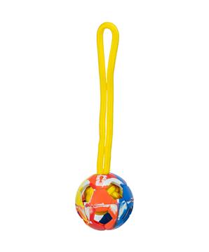 Levně FIFA 2026 vrhací míč s lanem, 26 cm, tvrdá guma, bílá/černá/barevná - LIMITOVANÁ NABÍDKA 1ks