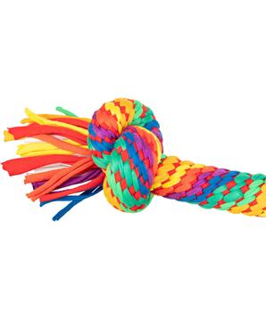 Levně Hrací činka / přetahovadlo 30 cm, 2 uzly, multikolor - LIMITOVANÁ NABÍDKA 30cm/2 uzly