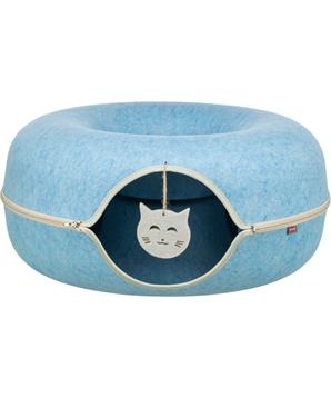 Levně Filcová boudička - donut, ø 60 cm, s hračkou, modrá 1 ks