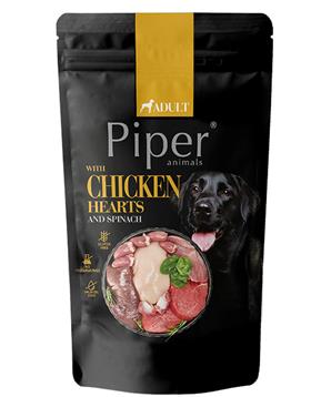 NEW PIPER s kuřecími srdíčky a špenátem, kapsička pro psy 