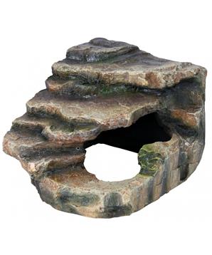 Rohová skála s jeskyní - deštný prales  14x11x14 cm