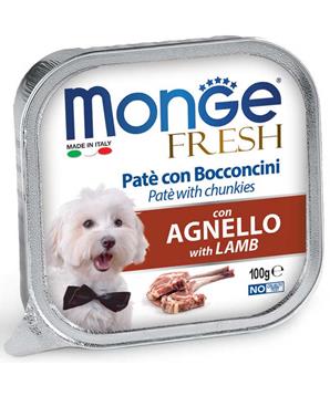 MONGE FRESH - paštika a kousky s jehněčím pro psy