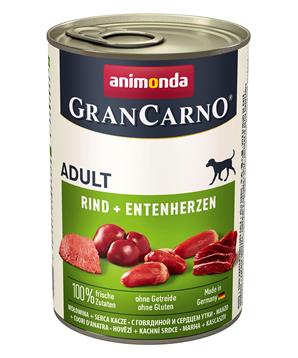 Levně GRANCARNO Adult - hovězí, kachní srdce 12x400g