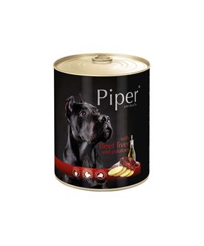 Levně PIPER s hovězími játry a bramborami, konzerva pro psy 400g