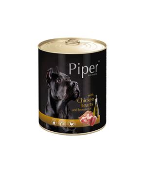 Levně PIPER s kuřecími srdíčky a hnědou rýží, konzerva pro psy 400g
