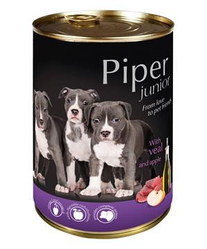 Levně PIPER JUNIOR s telecím a jablky, konzerva pro štěňata 400 g