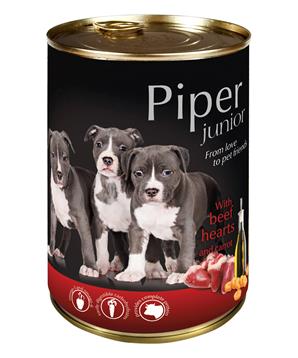 Levně PIPER JUNIOR s hovězím srdcem a mrkví, konzerva pro štěňata 400 g