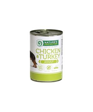 Levně Nature’s Protection Dog konz.Adult kuře/krůta 200g
