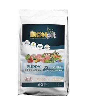 Levně IRONpet Dog Puppy Mini & Medium Turkey (Krůta) 12 kg
