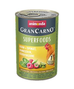 Levně GRANCARNO Superfoods kuře,špenát,maliny,dýňová semínka pro psy 400 g