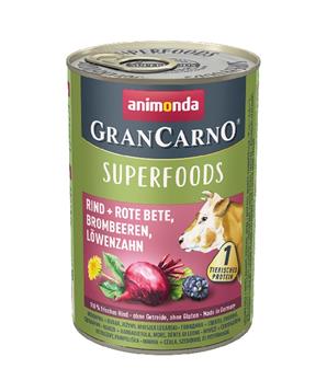 Levně GRANCARNO Superfoods hovězí,čv.řepa,ostružiny,pampeliška pro psy 400 g