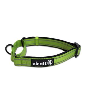 Levně Alcott reflexní obojek pro psy, Martingale, zelený velikost M