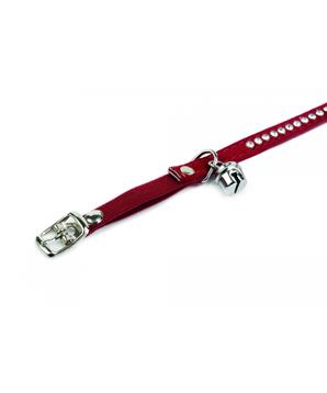 Levně Beeztees Obojek pro kočky SWAROVSKI červený 24-30cm X 10mm