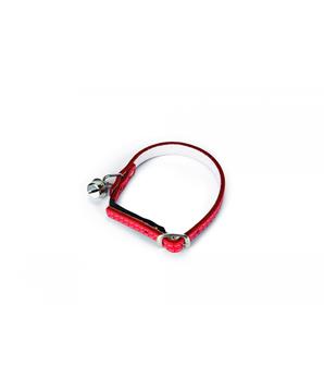 Levně Beeztees Obojek pro kočky kožený červený 23,5-28cm x 10mm