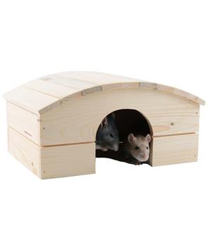 Domek dřevo králík obloukovitá střecha 30 x 22 x 16 cm