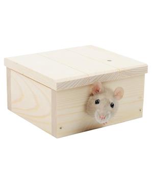 Domek dřevo křeček rovná střecha 13 x 12 x 6 cm