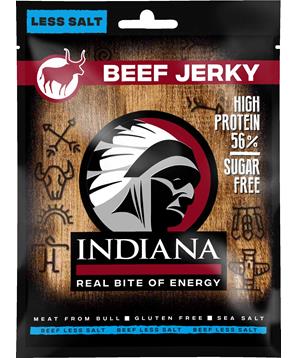 Levně INDIANA Jerky hovězí Less Salt 25g