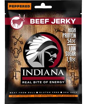 Levně INDIANA Jerky hovězí Peppered 25g