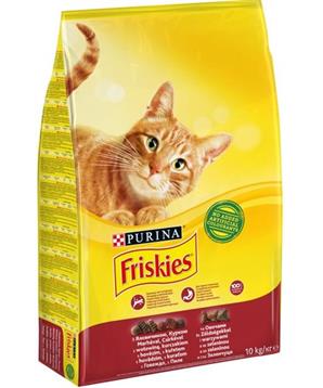 Levně Friskies cat dry - maso, kuře a přidaná zelenina 10 kg