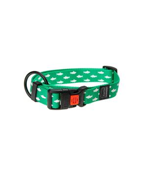 Levně Karlie Obojek ASP Mix&Match zelený motiv Žralok velikost L/XL 45-65cm 25mm