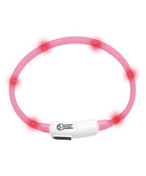 Levně Karlie LED světelný obojek pro kočky růžový obvod 20-35cm