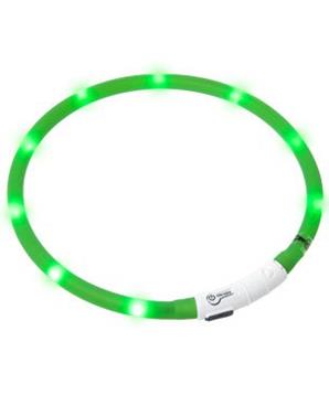 Karlie LED světelný obojek zelený obvod 20-75cm