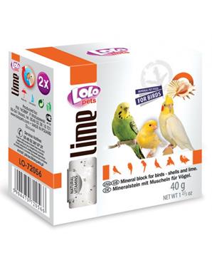 Levně LOLOpets LIME minerální kámen s mušlemi pro ptáky 40 g