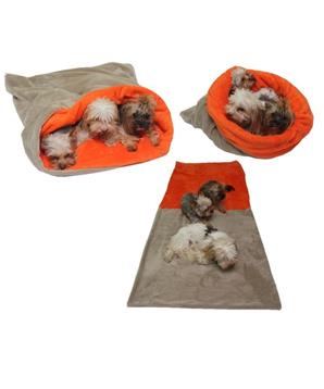 Marysa pelíšek 3v1 pro psy, béžový/oranžový, velikost XXL