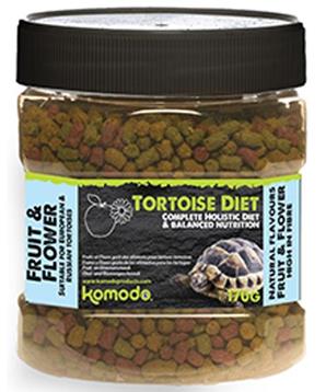 Komodo Tort. Diet - suchoz. želva, ovoce+květy 