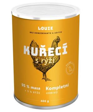 Levně Louie konz. pro psy kuřecí s rýží 400g