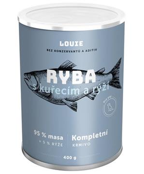 Levně Louie konz. pro psy ryba s kuřecím a rýží 400 g