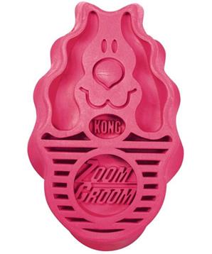 Levně Kartáč gumový ZoomGroom růžový KONG L