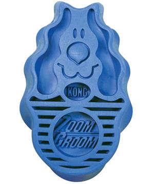 Levně Kartáč gumový ZoomGroom modrý KONG L