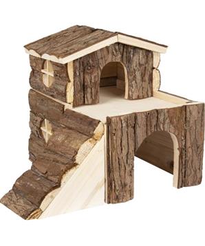 Domek dřevo přírodní House Keldry 25,5x22x20cm Flamingo