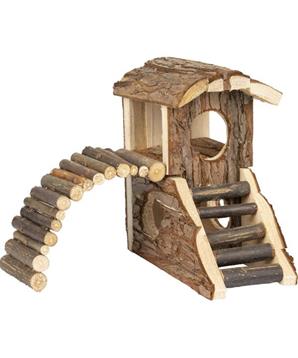 Levně Domek dřevo přírodní House Marty 19x16,5x16,5cm Flamingo 1 ks