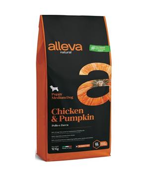 Levně ALLEVA NATURAL Dog Dry Puppy Chicken&Pumpkin Medium 12kg