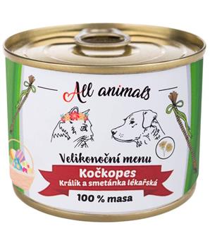 ALL ANIMALS Kočkopes konz. velikonoce králík a smetánka lékařská 