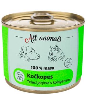 Levně ALL ANIMALS Kočkopes konz. telecí jatýrka s kolagenem 200g
