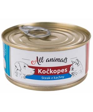 Levně ALL ANIMALS Kočkopes konz. steak z kachny 100g