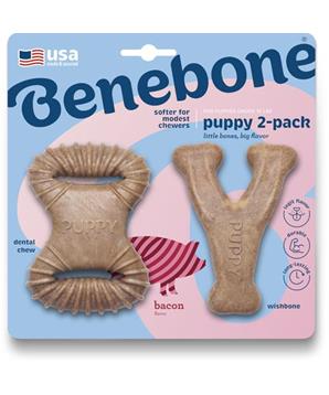 Levně Benebone Puppy Dental Chew Wishbone slanina XS 2 ks