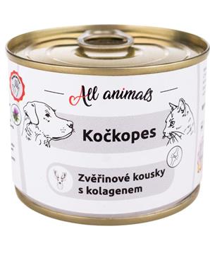 Levně ALL ANIMALS Kočkopes konz. zvěřinové kousky s kolagenem 200g