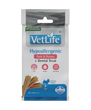 Vet Life Dog Dental Snack Hypoallergenic Pork Adult Mini 