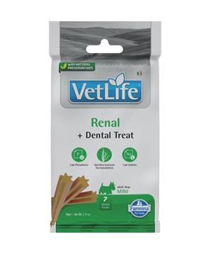 Levně Vet Life Dog Dental Snack Renal Adult Mini 60g
