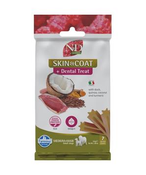 Levně N&D QUINOA Dog Dental Snack Skin & Coat Duck Medium & Maxi 100g
