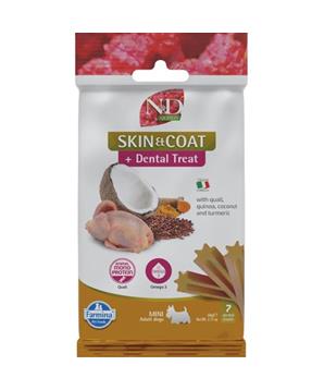 Levně N&D QUINOA Dog Dental Snack Skin & Coat Quail Mini 60g