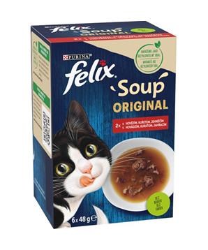 Levně Felix Soup cat -Polévky kuře,jehně,hovězí 6 x 48g