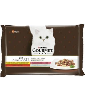 Levně Gourmet A la Carte cat kaps.- Multip.maso,ryba,zelenina 4 x 85 g 4 x 85 g