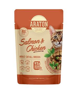 Levně Araton Cat kaps. Adult Salmon/Chicken 85g